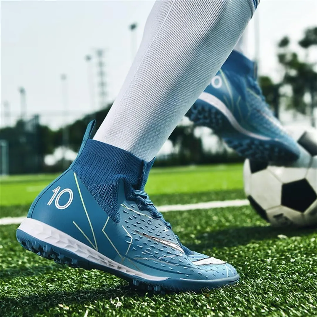 Youth Turf Soccer Shoes Mens Women High top Football Boots Indoor Athletic Ankle Shoes Spikes Indoor Soccer Cleats AG