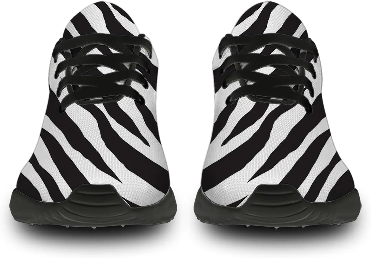Zebra Print Shoes for Men Women Lightweight Comfort Running Tennis Walking Sneakers Gifts for Dad Mom