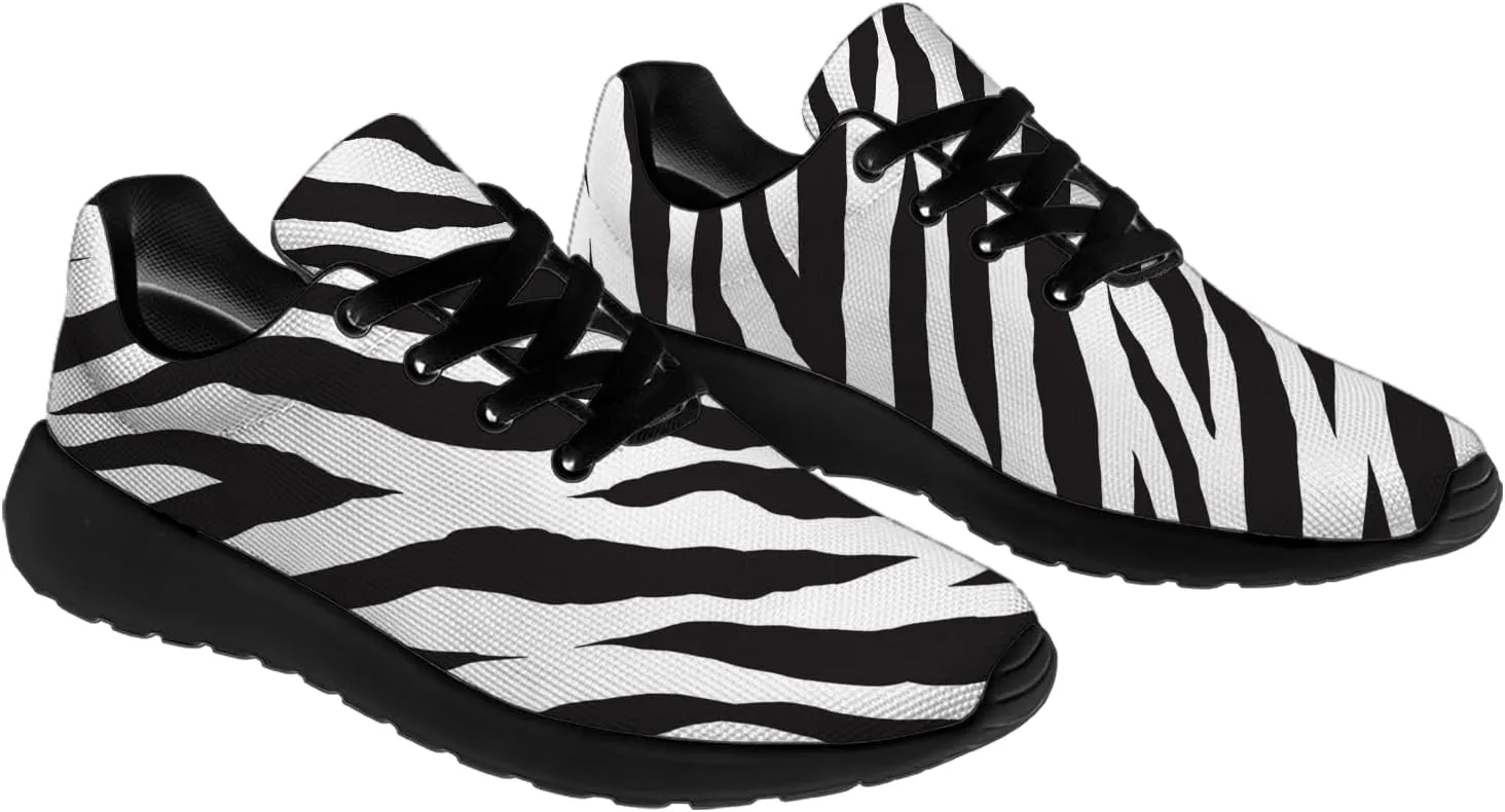 Zebra Print Shoes for Men Women Lightweight Comfort Running Tennis Walking Sneakers Gifts for Dad Mom