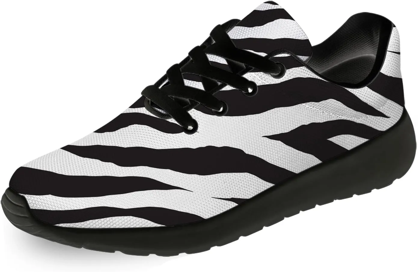 Zebra Print Shoes for Men Women Lightweight Comfort Running Tennis Walking Sneakers Gifts for Dad Mom